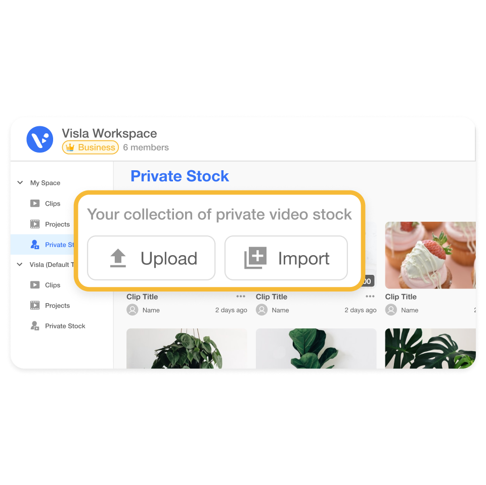 Upload or record video footage directly in Visla for creating a webinar.